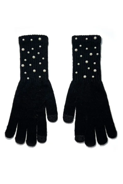 Černé zdobené rukavice pro ženy Rak