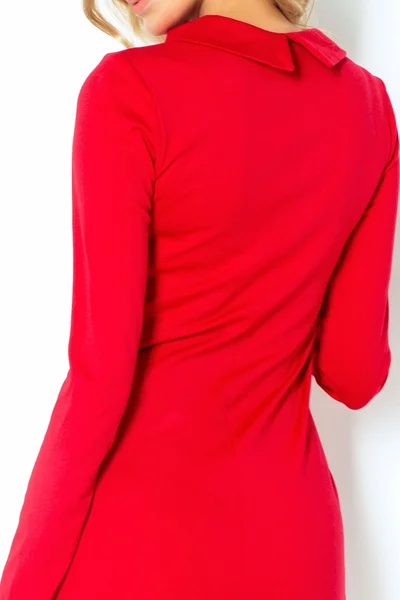 Společenské šaty COLLAR s ozdobnými zipy červené - Červená - Numoco