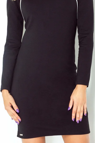 Černé společenské šaty s ozdobnými zipy Numoco COLLAR