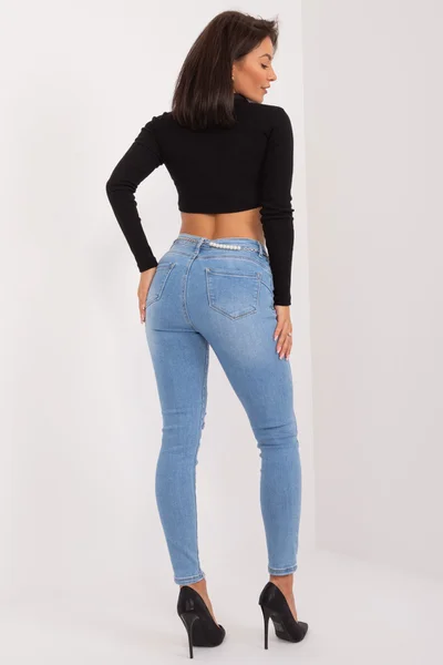 Světle modré dámské slim fit jeansy FPrice