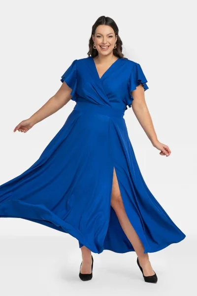 Elegantní Plus Size Šaty s Rozparkem Karko