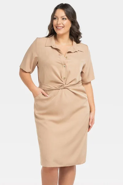 Elegantní plus size šaty Kyoto s kapsami Karko