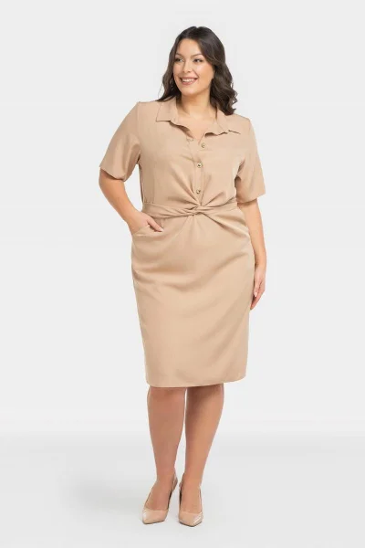 Elegantní plus size šaty Kyoto s kapsami Karko