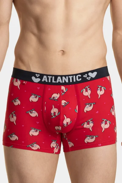 Červeno-černé pánské boxerky s vtipným potiskem Atlantic
