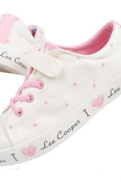 Dívčí plátěné růžovo-bílé tenisky Lee Cooper
