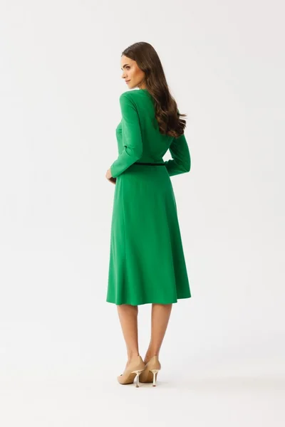 Elegantní dámské zelené midi šaty STYLOVE