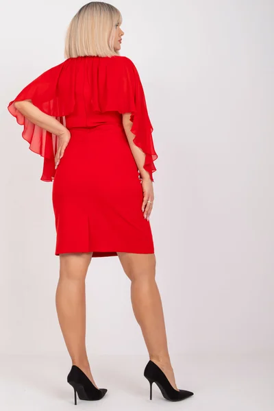 Červené šaty s širokými rukávy FPrice