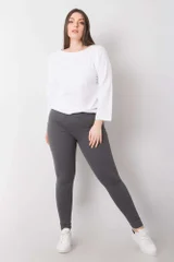 Plus size dámské legíny v grafitově šedé FPrice