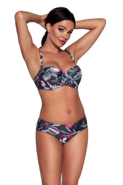 Podprsenka Bardotka AVA SWIMWEAR Navy Květy