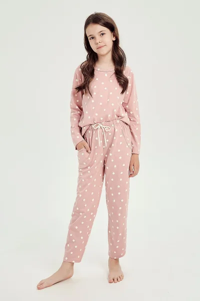 Růžové vzorované pyžamo pro dívky Taro