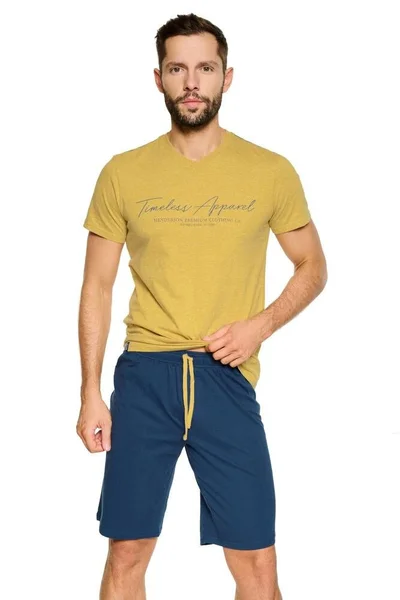 Pánské pyžamo Pulse žlutohnědé Henderson (barva žlutá)