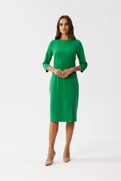 Zelené pouzdrové midi šaty STYLOVE