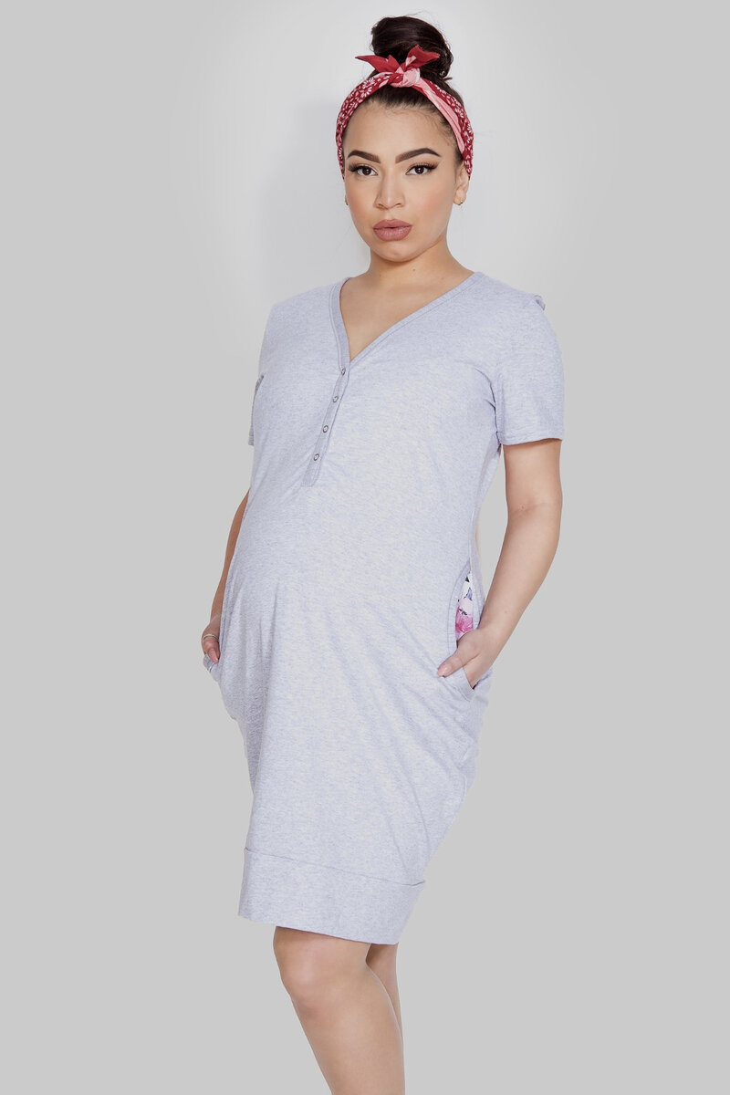 Dámská noční košilka Mitex Mama Dress K, Grey XL i384_32540944