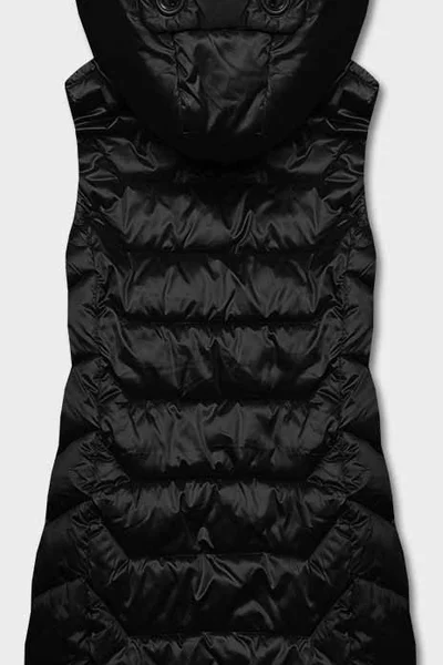 Dámská delší prošívaná vesta v černé barvě S'WEST