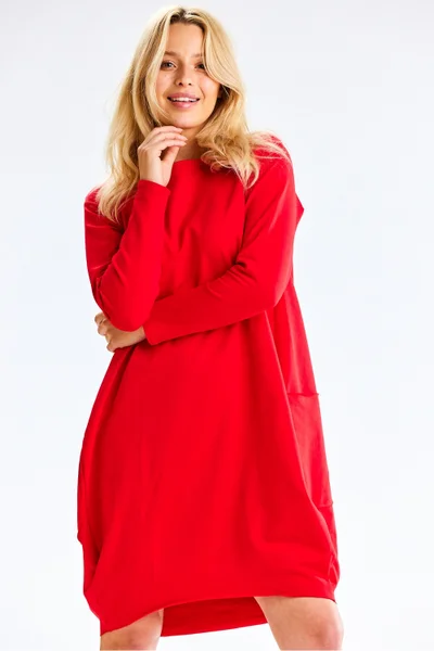 Červené dámské bavlněné šaty Infinite You