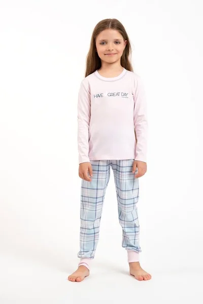 Bavlněné růžovo-modré pyžamo pro dívky Italian Fashion