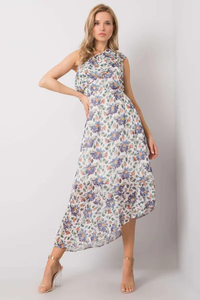Dámské RUE PARIS Vzorované dámské šaty s asymetrickým výstřihem FPrice