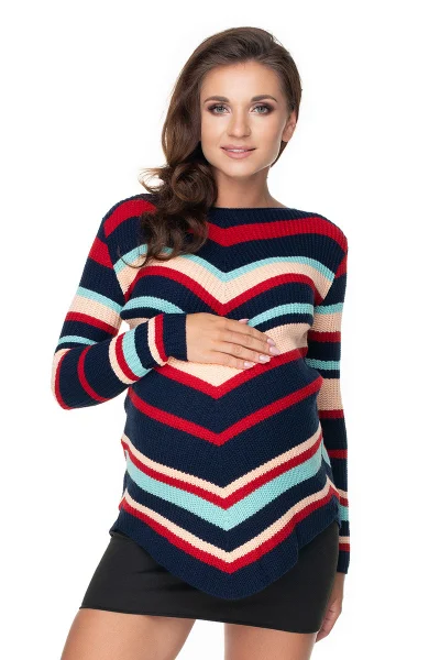 Těhotenský svetr s barevnými pruhy PeeKaBoo 135980
