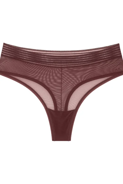 Dámská tanga Triumph Sheer Highwaist - Hnědá