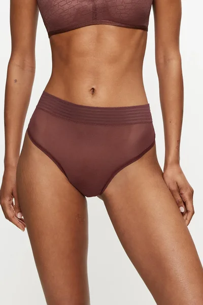 Dámská tanga Triumph Sheer Highwaist - Hnědá