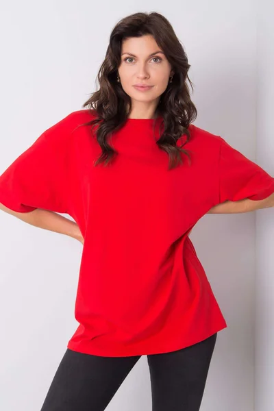 Červené bavlněné tričko dámské RUE PARIS