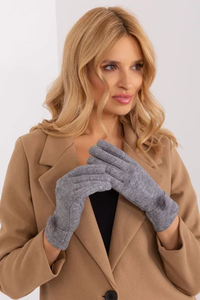 Šedé dámské elegantní rukavice AT