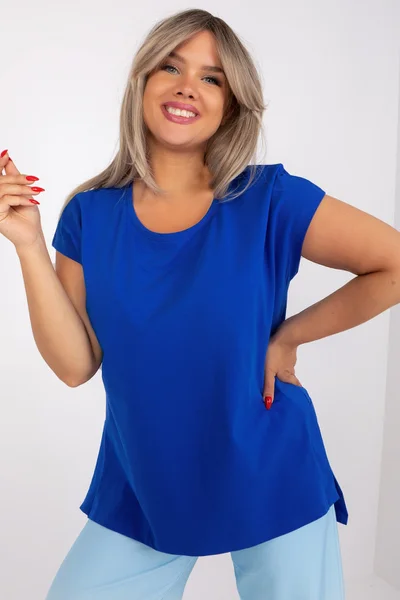Královsky modré dámské asymetrické tričko FPrice