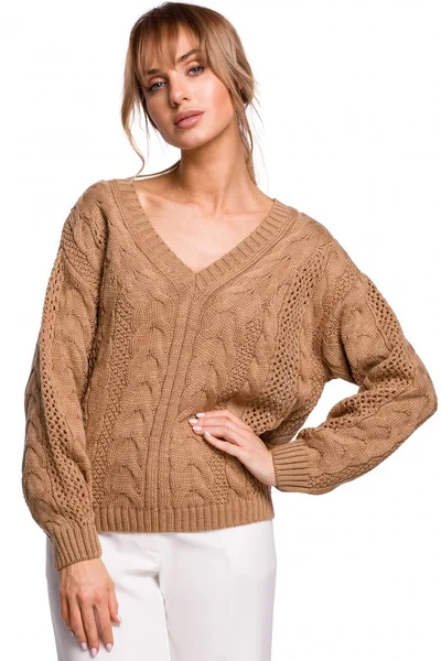 Béžový pletený ležérní svetr Moe
