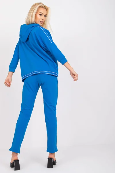 Dámský modrý bavlněný komplet mikina a kalhoty RELEVANCE