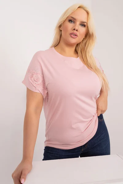 Světle růžové dámské tričko s krátkým rukávem FPrice