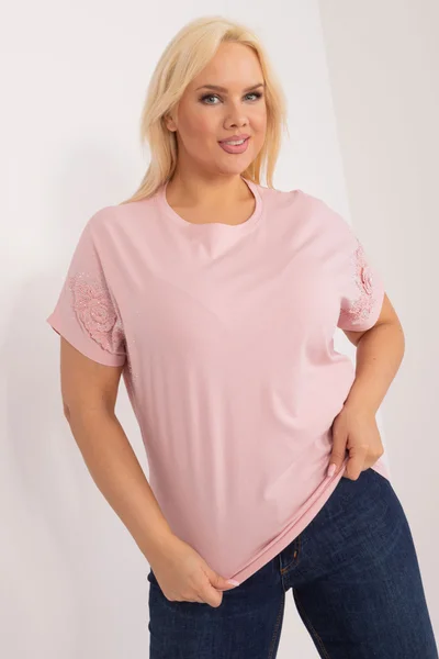 Světle růžové dámské tričko s krátkým rukávem FPrice