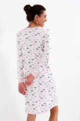 Růžovo-šedá dámská vzorovaná košile na spaní Cana