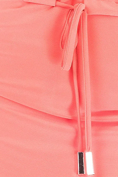Dámské sportovní dámské šaty netopýří střih s kapsami na zavazování korálové - Korálová XL