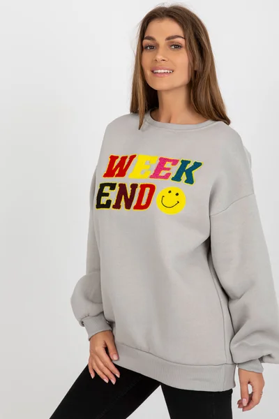 Světle šedá dámská oversize mikina Weekend FPrice