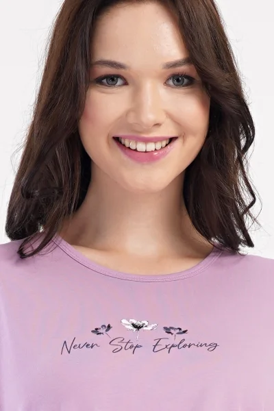 Dámské bavlněné pyžamo Violetta s květinovým vzorem