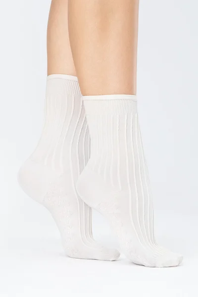 Dámské bílé ponožky 80 DEN Fiore
