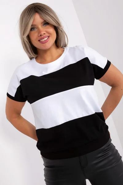 Černo-bílé dámské pruhované tričko FPrice