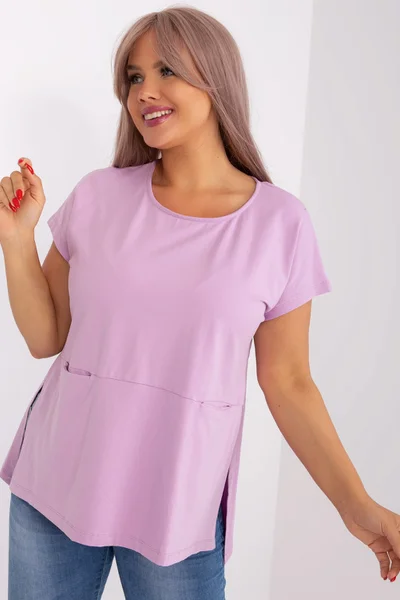 Lila dámské volné tričko univerzální velikost FPrice