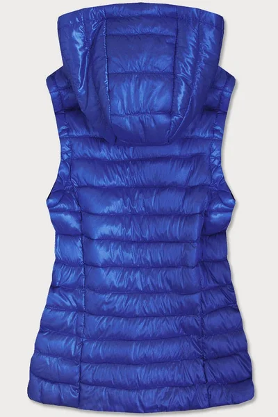 Prošívaná lesklá dámská vesta v chrpové barvě Libland 7000
