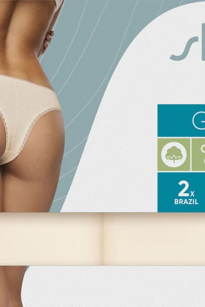Dámské kalhotky Sloggi GO Brazil C2P pudrové (v barvě ČERNÝ PAPÍR)