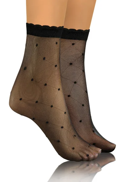Dámské vzorované ponožky F528 PIKOT Sesto Senso (barva černá)