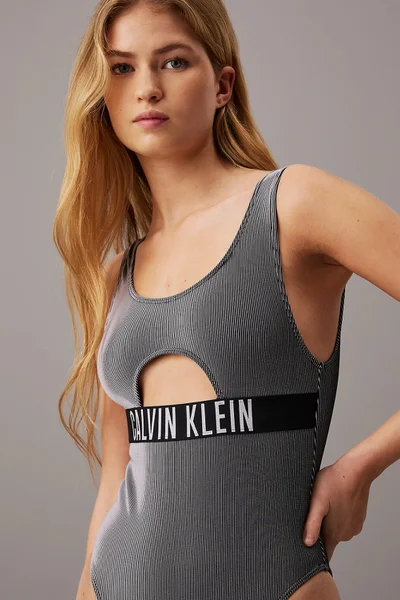 Dámské jednodílné plavky s originálním průstřihem Calvin Klein