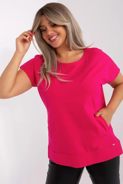 Tmavě růžové dámské tričko s kapsami univerzální velikost FPrice