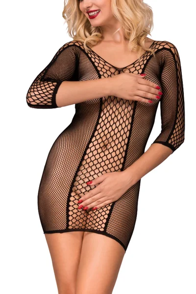 Erotické síťované šaty s 3/4 rukávy Hot in here
