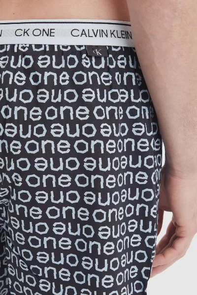 Pánské šortky na spaní O92 5US tmmodrá s potiskem - Calvin Klein