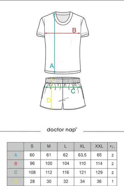 Dámské černé pyžamo s károvanými kraťasy Doctornap