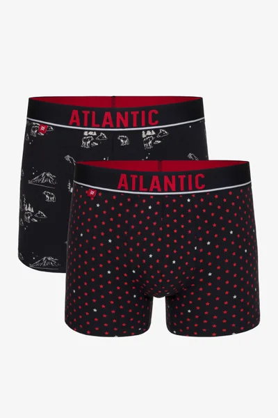 Pánské bavlněné boxerky s potiskem 2ks Atlantic