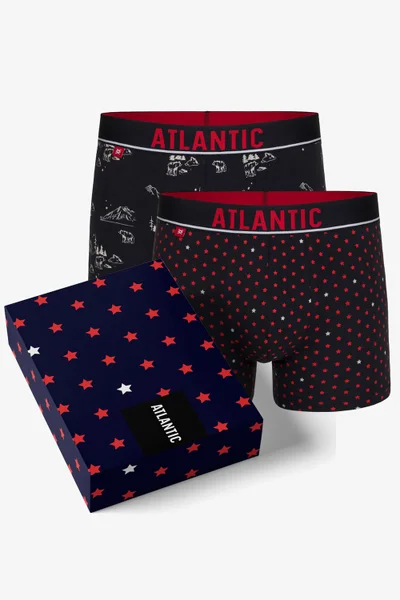 Pánské bavlněné boxerky s potiskem 2ks Atlantic