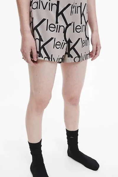 Dámské pyžamové šortky ON618 5VM béžováčerná - Calvin Klein