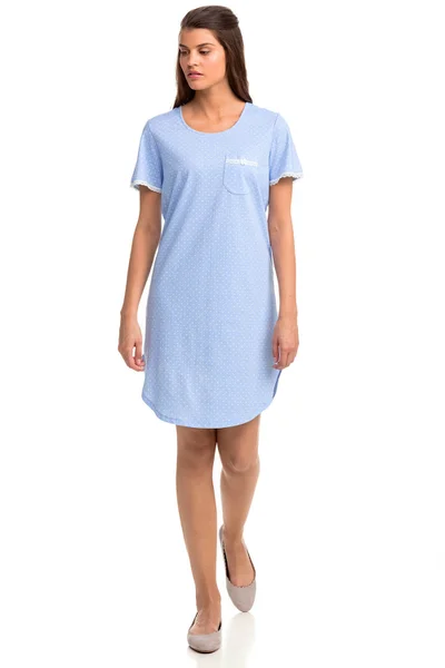 Modrá pohodlná dámská noční košile Vamp 14381